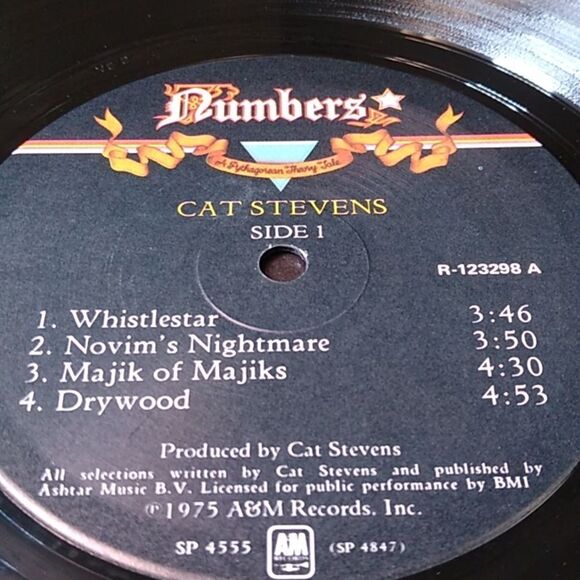 Cat Stevens Album Vinyl Record Numbers book Jacket for record - Picture 6 of 11